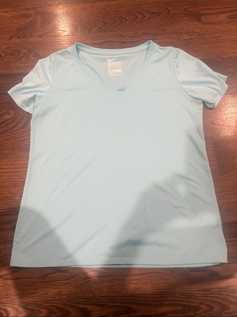 Nike Women’s Light Aqua V-Neck Short Sleeve Top